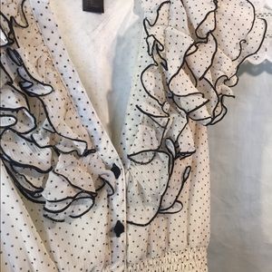 Super cute ruffled polka dotted blouse